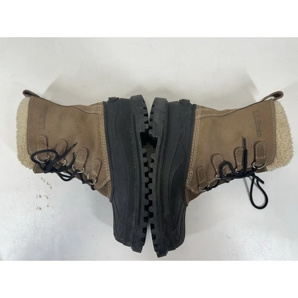 LL Bean Womens 9 M Waterproof Suede Snow Boots Primaloft Insulated Lined 05455